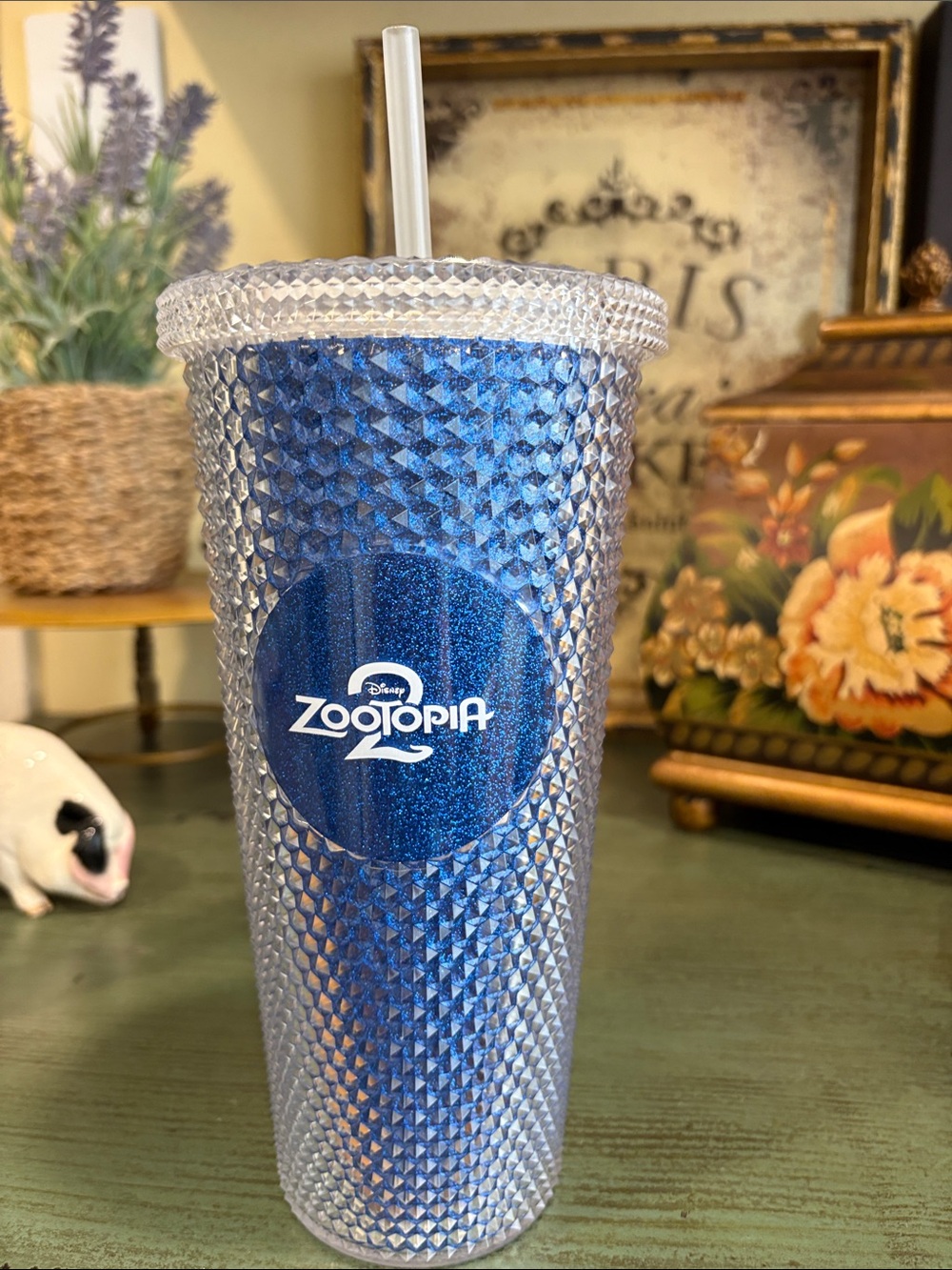 Disney Starbucks Mug Celebrating Zootopia 2 glitter studded